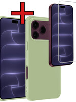 BTH BTH iPhone 18 Pro Max Hoesje Siliconen Met Screenprotector Met Dichte Notch - Groen