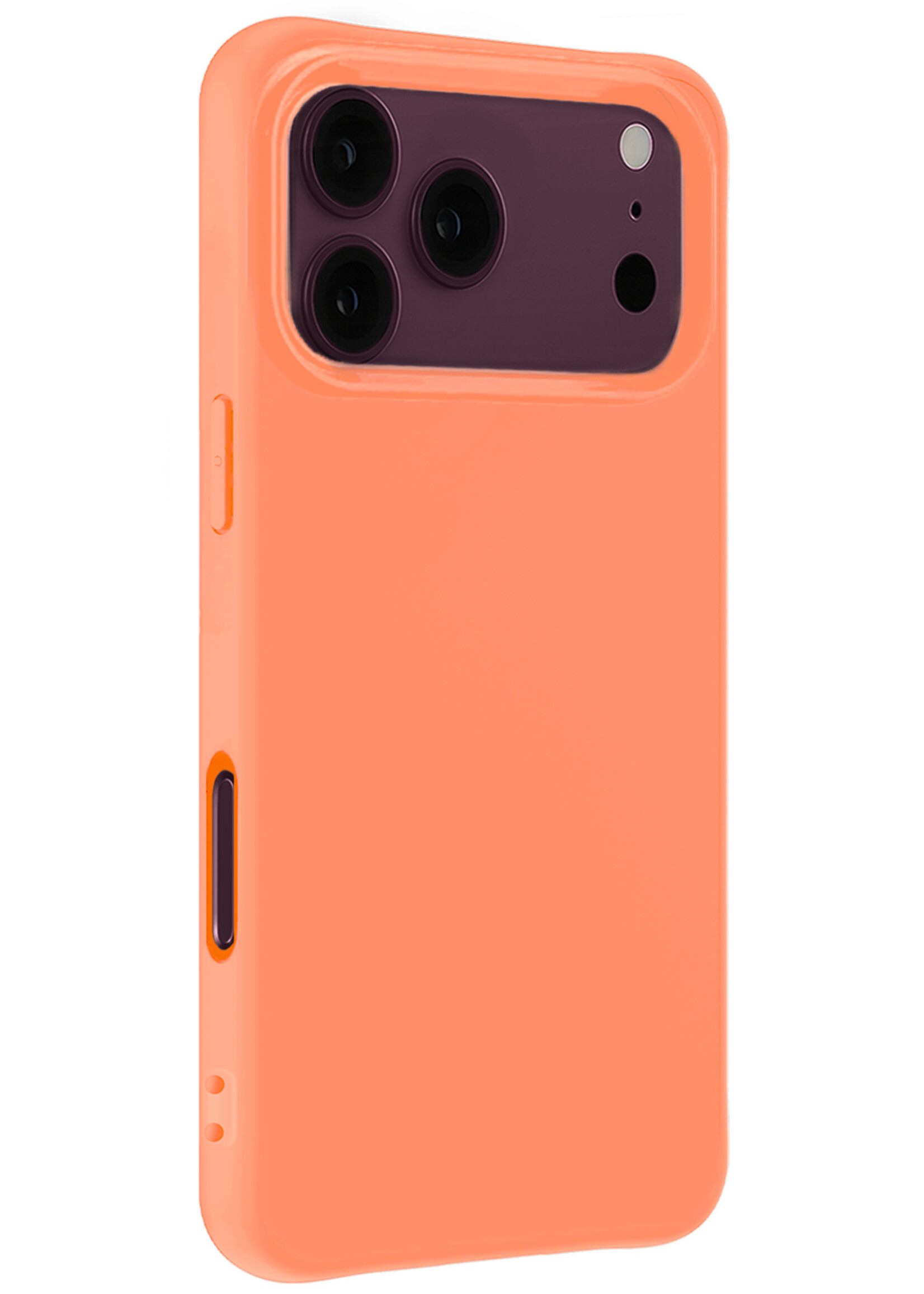 BTH BTH iPhone 18 Pro Max Hoesje Siliconen Met Screenprotector Met Dichte Notch - Perzik