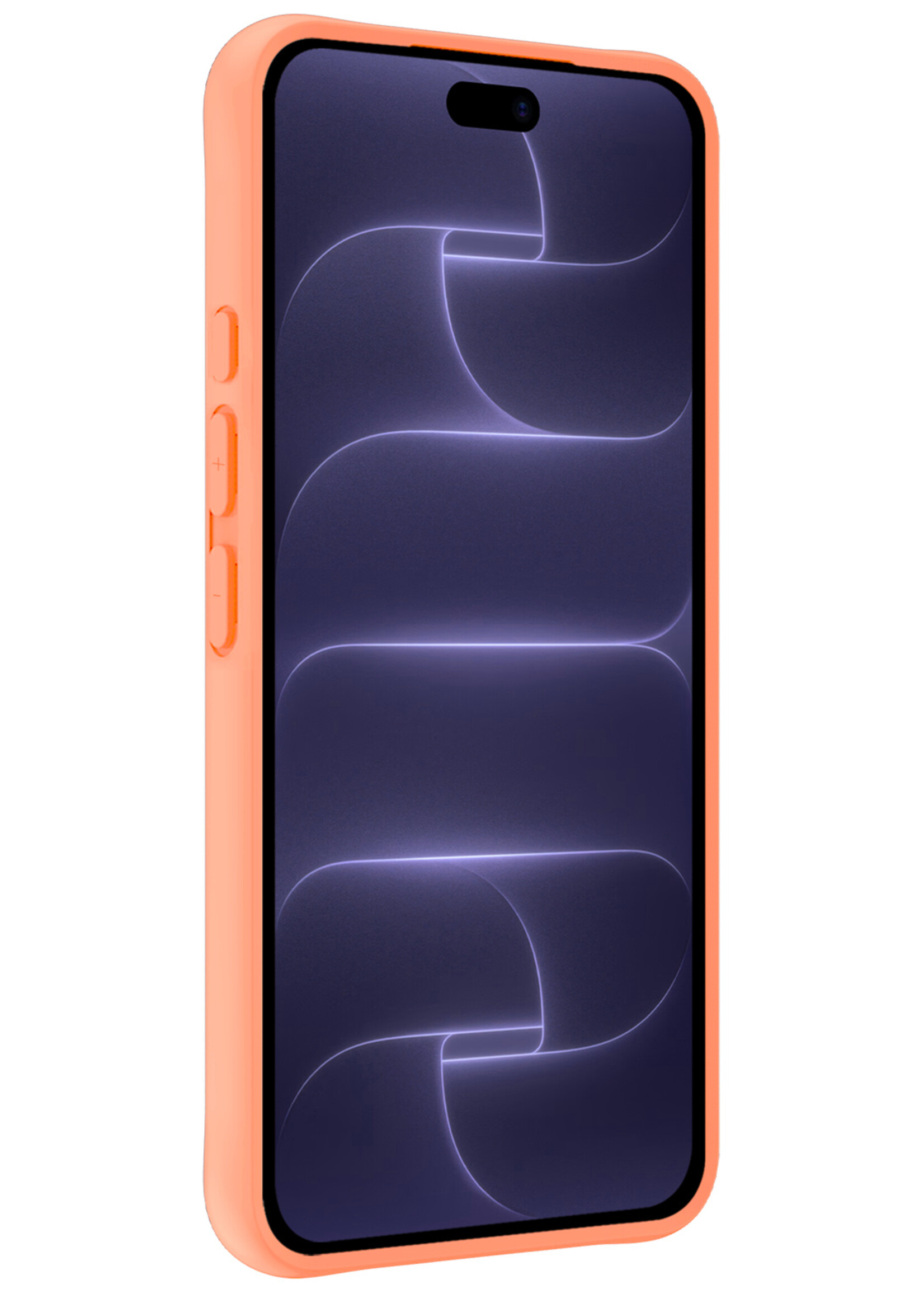 BTH BTH iPhone 18 Pro Max Hoesje Siliconen Met Screenprotector Met Dichte Notch - Perzik
