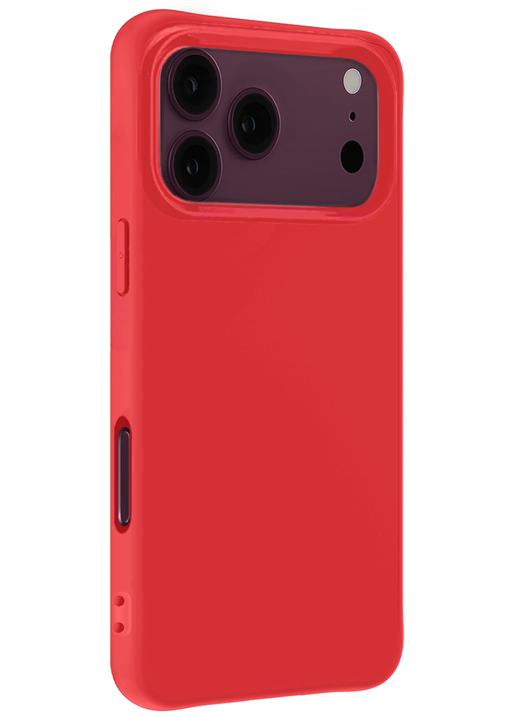 BTH BTH iPhone 18 Pro Max Hoesje Siliconen Met Screenprotector Met Dichte Notch - Rood