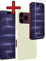 BTH BTH iPhone 18 Pro Max Hoesje Siliconen Met Screenprotector Met Dichte Notch - Wit