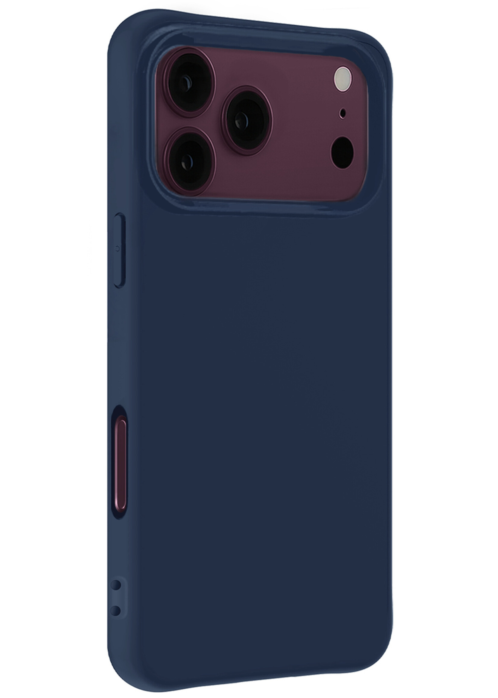 BTH BTH iPhone 18 Pro Max Hoesje Siliconen Met 2x Screenprotector Met Dichte Notch - Donkerblauw