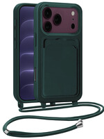 BTH BTH iPhone 18 Pro Hoesje Pashouder met Koord - Donkergroen