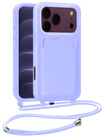 BTH BTH iPhone 18 Pro Hoesje Pashouder met Koord - Lila