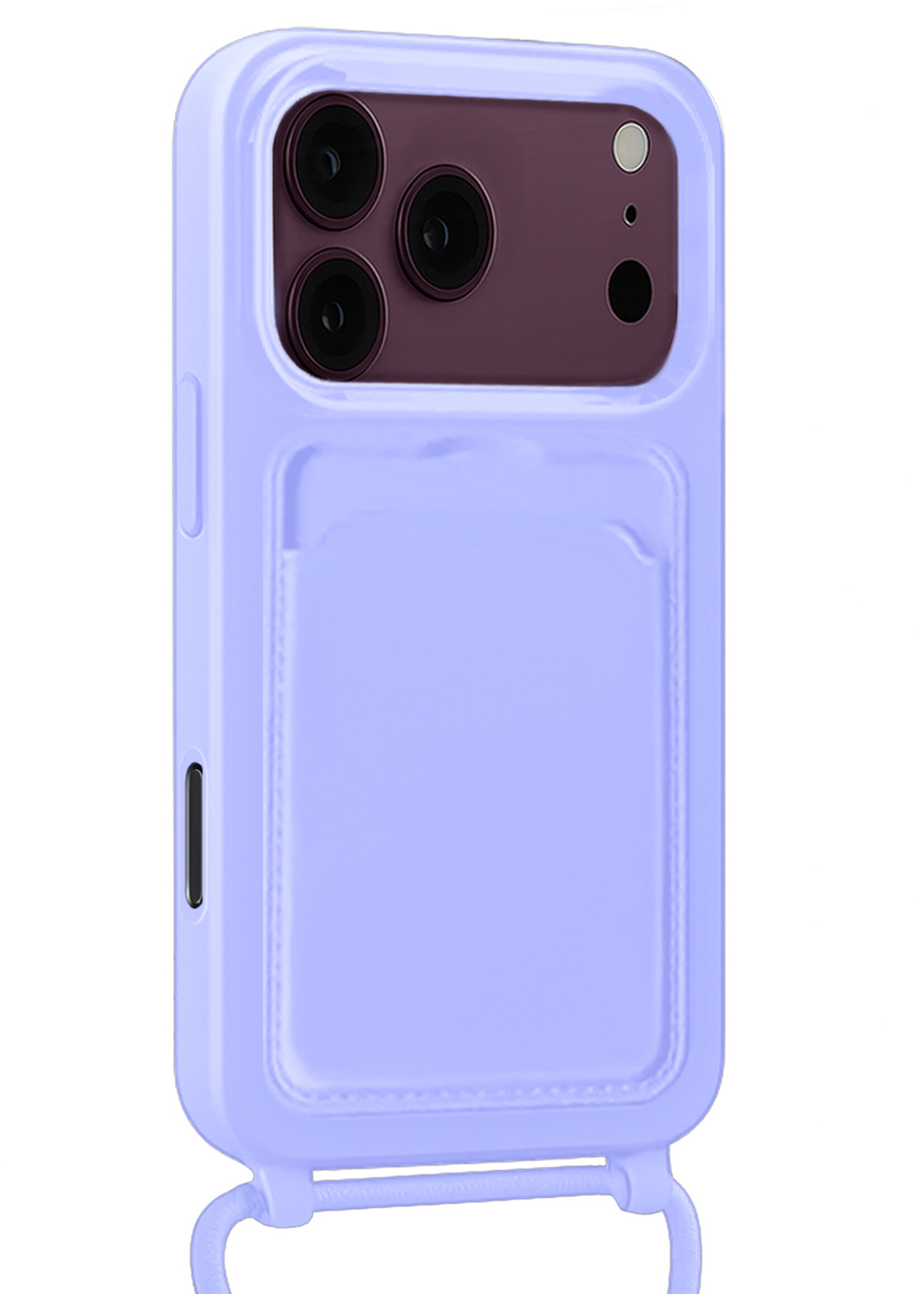 BTH BTH iPhone 18 Pro Hoesje Pashouder met Koord - Lila