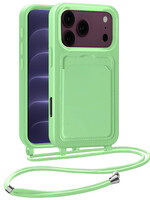 BTH BTH iPhone 18 Pro Max Hoesje Pashouder met Koord - Groen