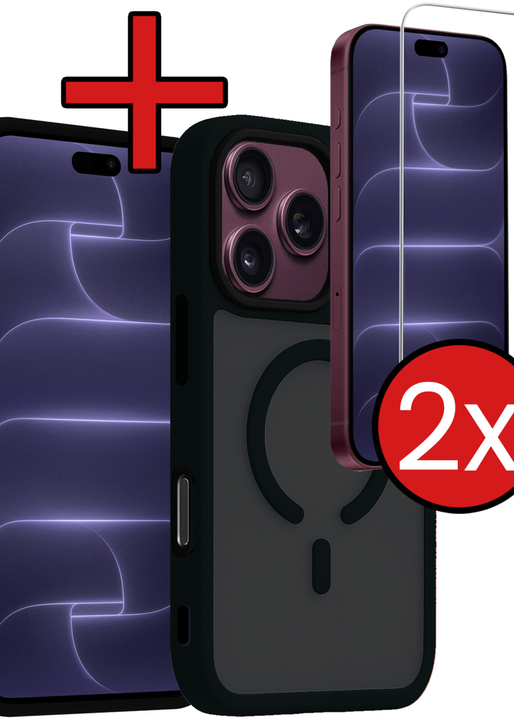 BTH BTH iPhone 18 Pro Magsafe Hoesje Zwart Met 2x Screenprotector
