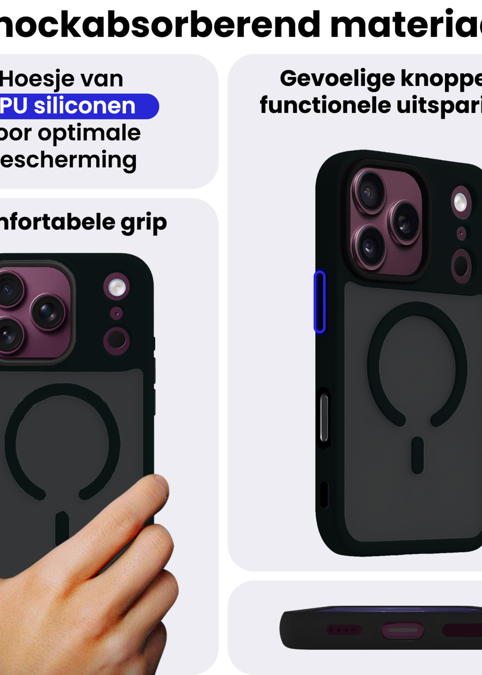 BTH BTH iPhone 18 Pro Magsafe Hoesje Zwart Met 2x Screenprotector
