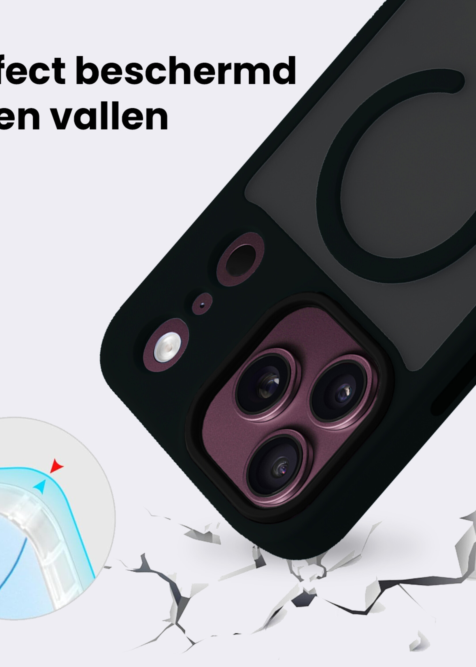 BTH BTH iPhone 18 Pro Magsafe Hoesje Zwart Met 2x Screenprotector