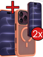 BTH BTH iPhone 18 Pro Max Magsafe Hoesje Perzik Met 2x Screenprotector