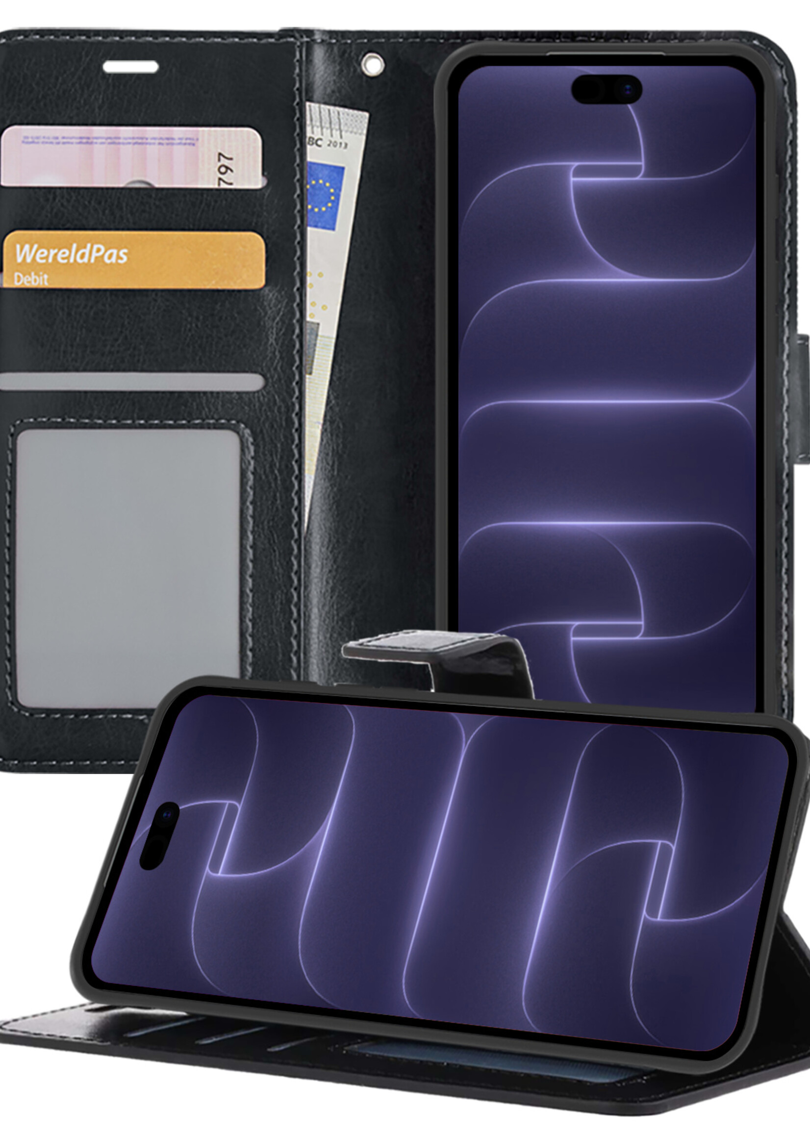 BTH BTH iPhone 18 Pro Hoesje Bookcase - Zwart