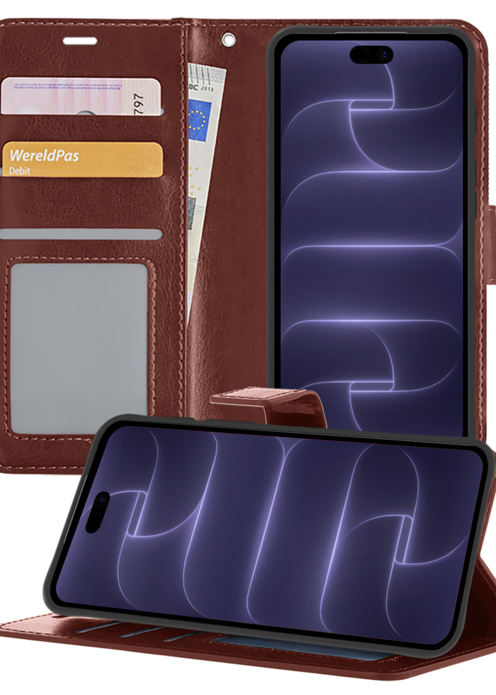 BTH BTH iPhone 18 Pro Max Hoesje Bookcase - Bruin