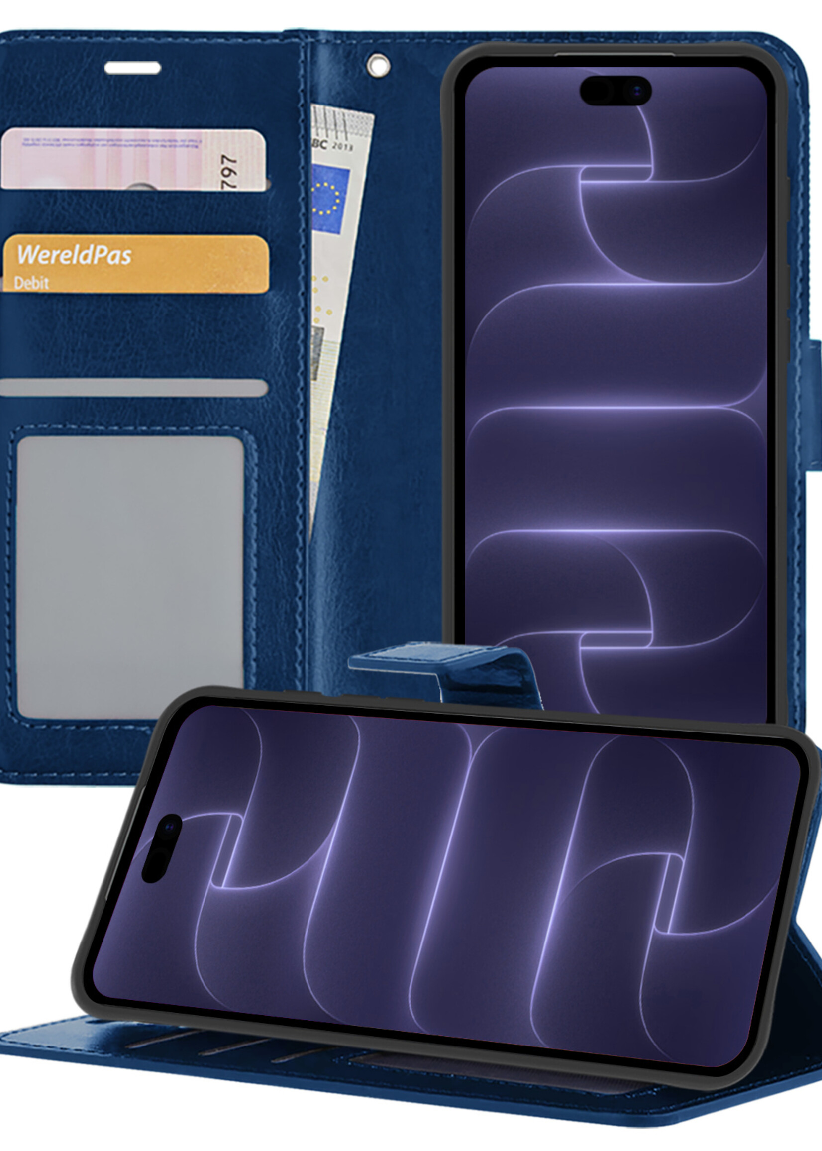 BTH BTH iPhone 18 Pro Max Hoesje Bookcase - Donkerblauw