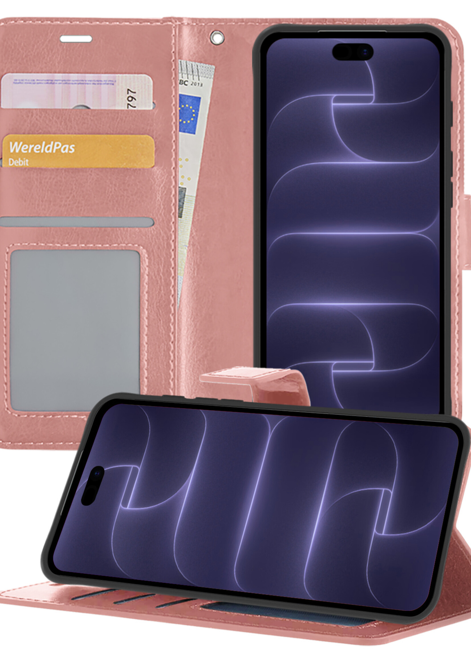 BTH BTH iPhone 18 Pro Max Hoesje Bookcase - Rose Goud