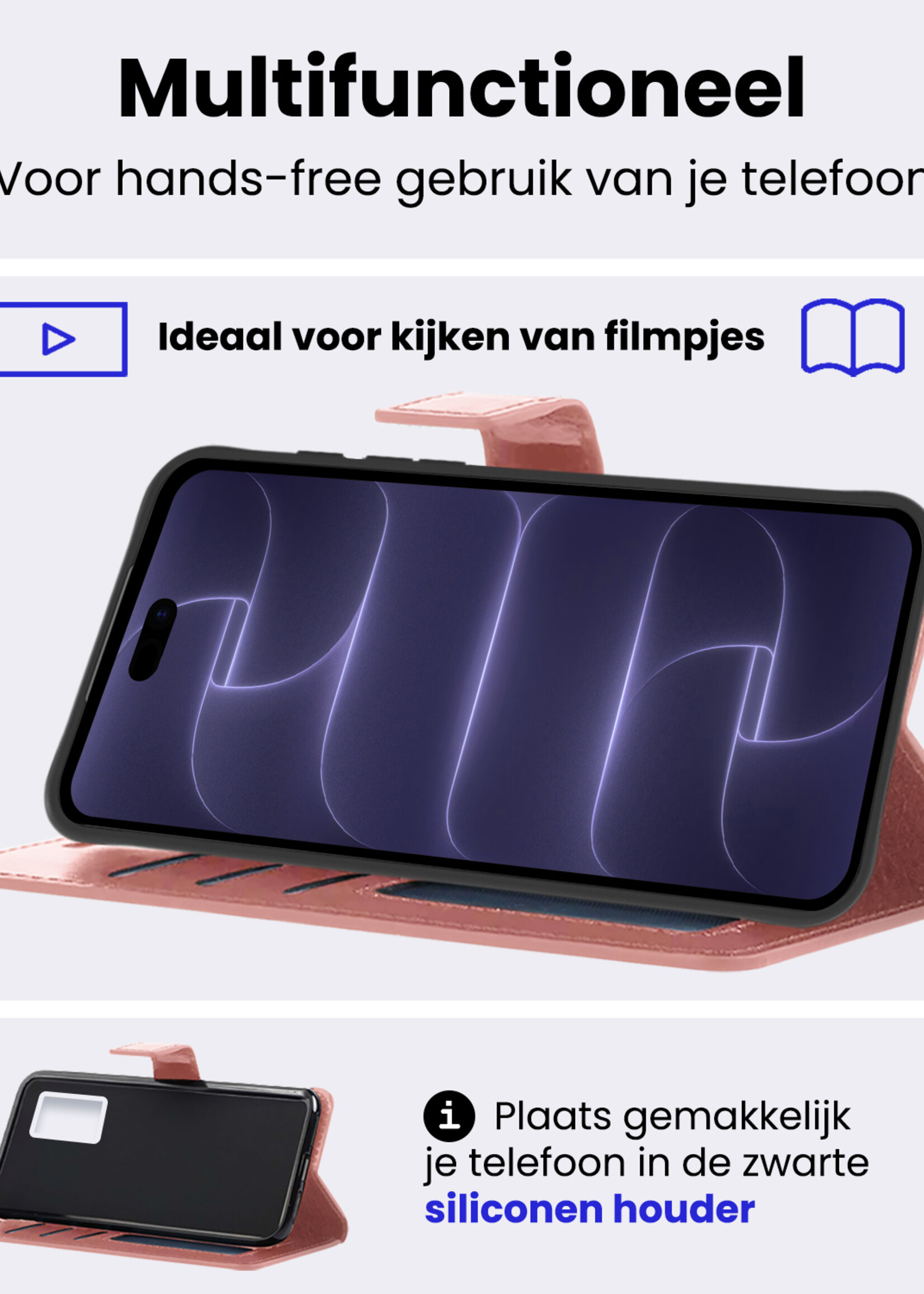BTH BTH iPhone 18 Pro Max Hoesje Bookcase - Rose Goud