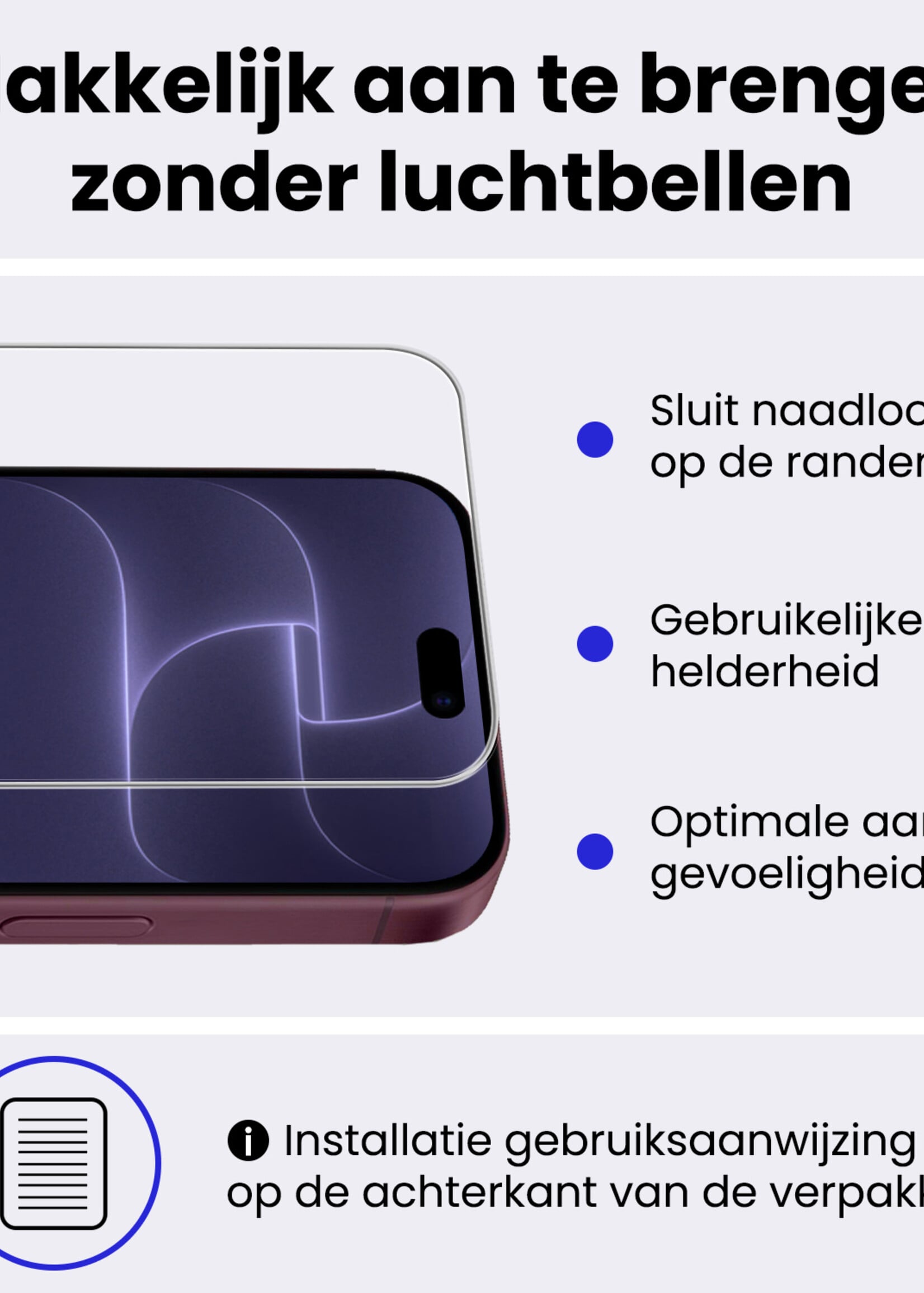 BTH BTH iPhone 18 Pro Max Hoesje Bookcase Met Screenprotector - Donkerblauw