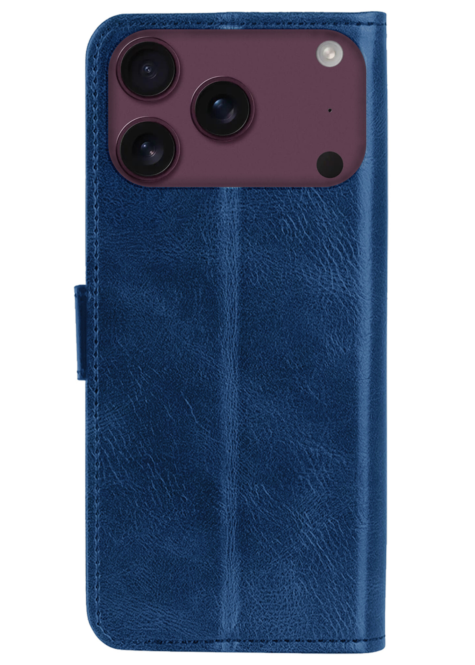 BTH BTH iPhone 18 Pro Max Hoesje Bookcase Met Screenprotector - Donkerblauw