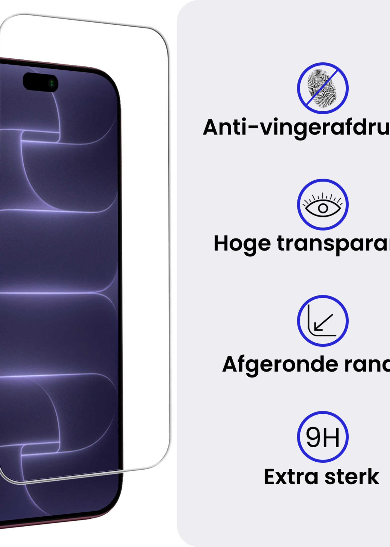 BTH BTH iPhone 18 Pro Max Hoesje Bookcase Met Screenprotector - Turquoise