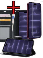 BTH BTH iPhone 18 Pro Max Hoesje Bookcase Met Screenprotector - Zwart