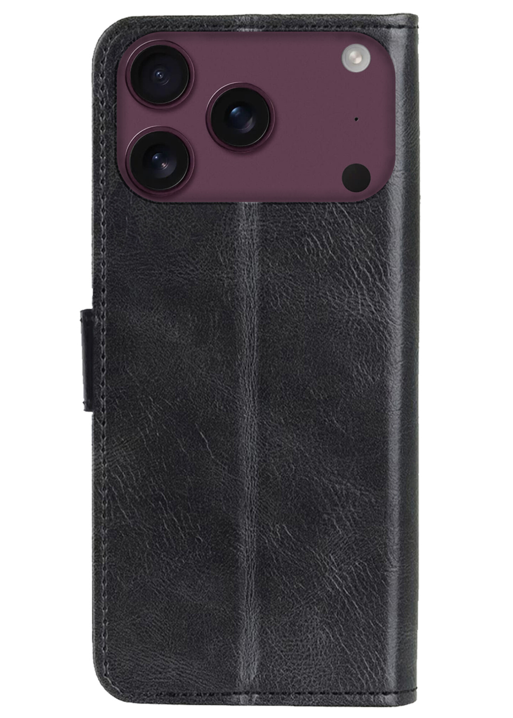 BTH BTH iPhone 18 Pro Max Hoesje Bookcase Met Screenprotector - Zwart
