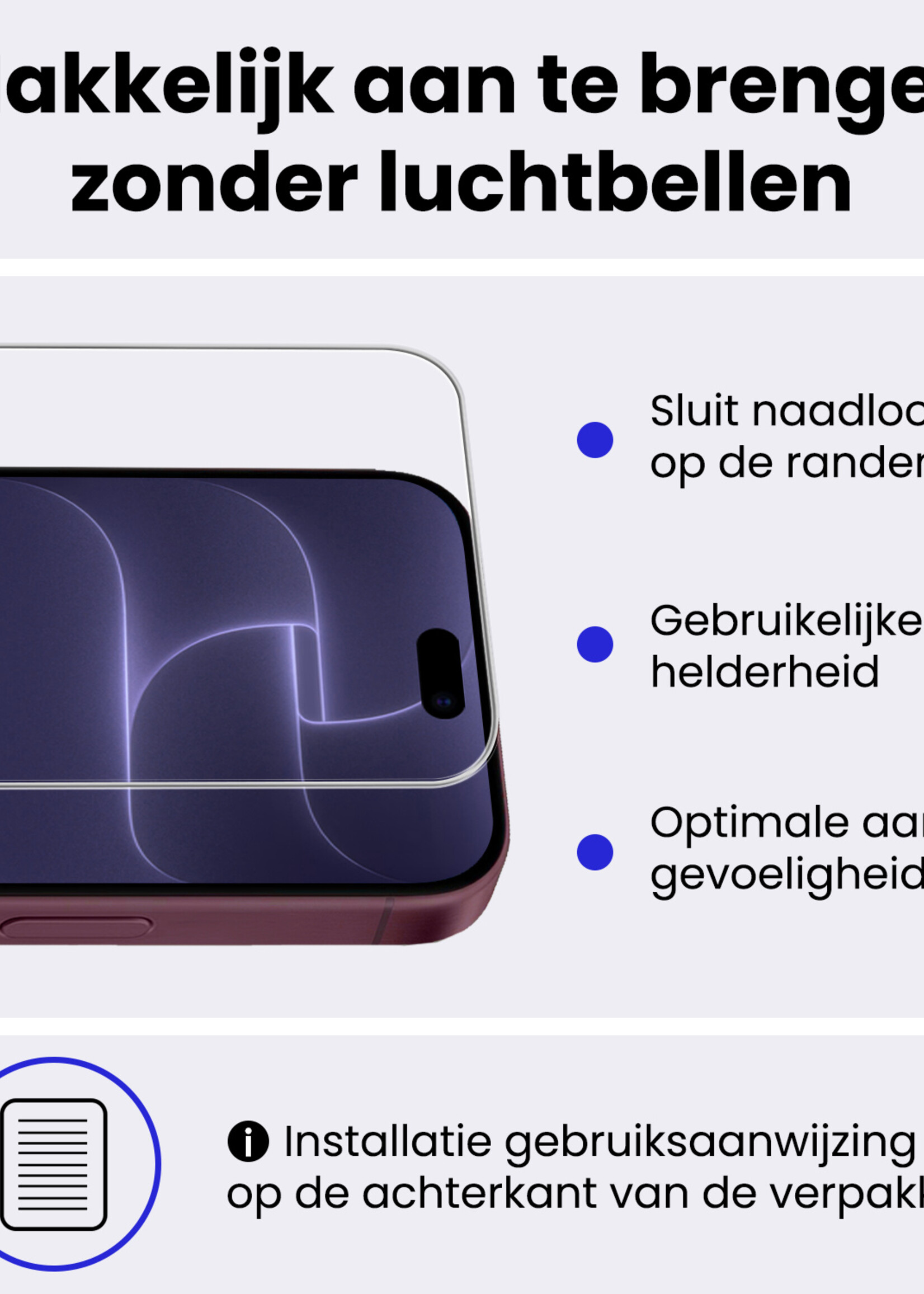 BTH BTH iPhone 18 Pro Max Hoesje Bookcase Met 2x Screenprotector - Turquoise