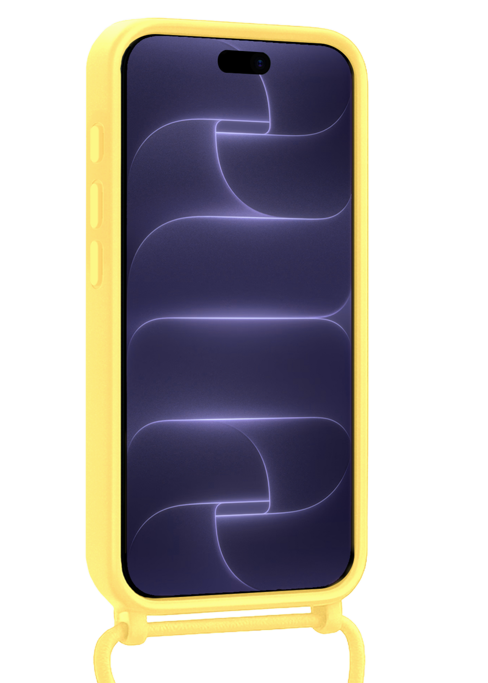 BTH BTH iPhone 18 Pro Max Hoesje Pashouder met Koord - Geel