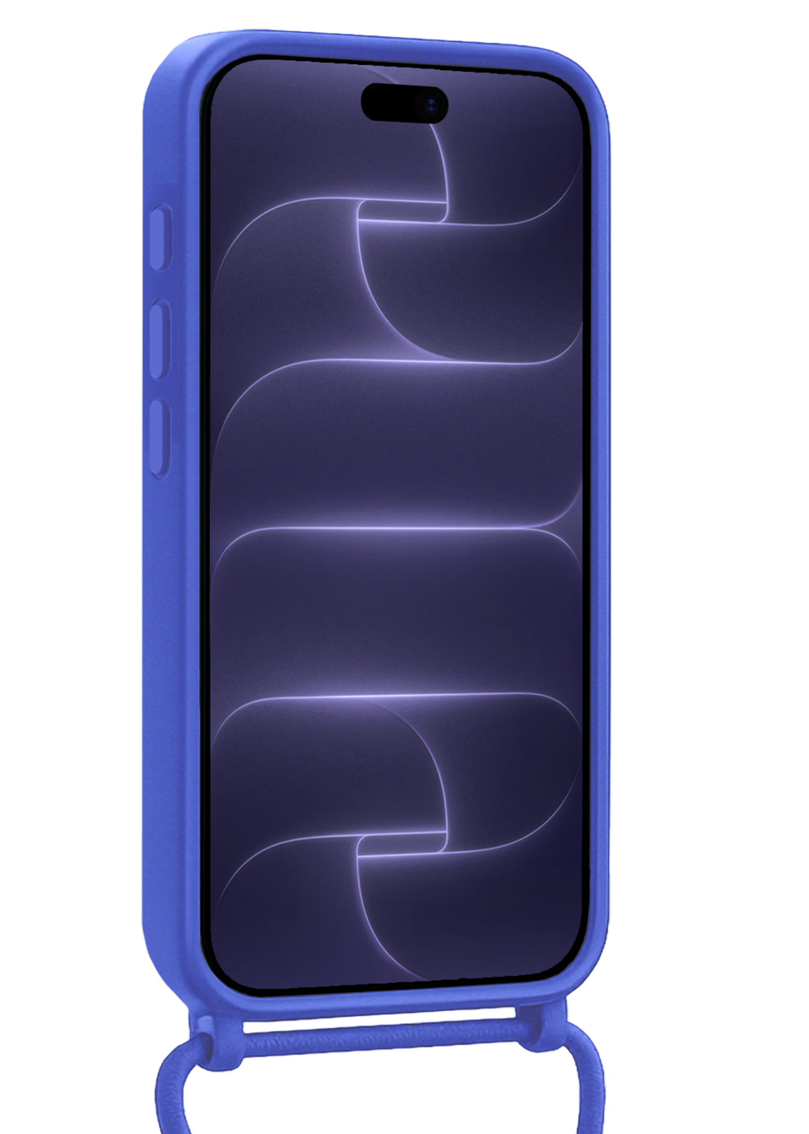 BTH BTH iPhone 18 Pro Max Hoesje Pashouder met Koord - Fel Blauw
