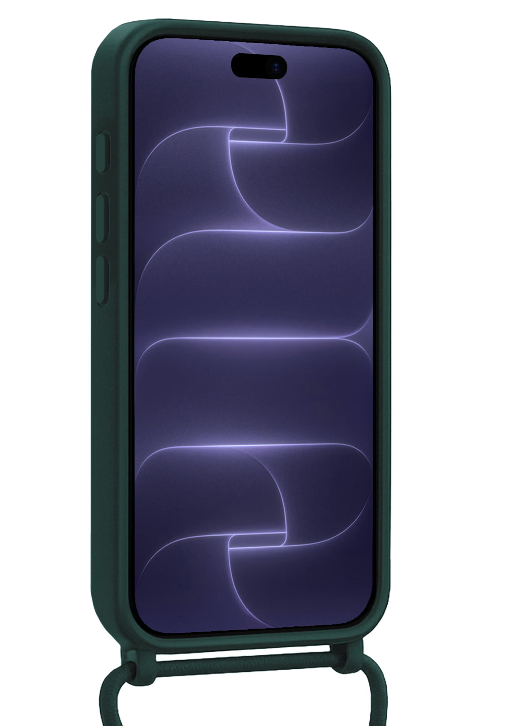 BTH BTH iPhone 18 Pro Max Hoesje Pashouder met Koord - Donkergroen