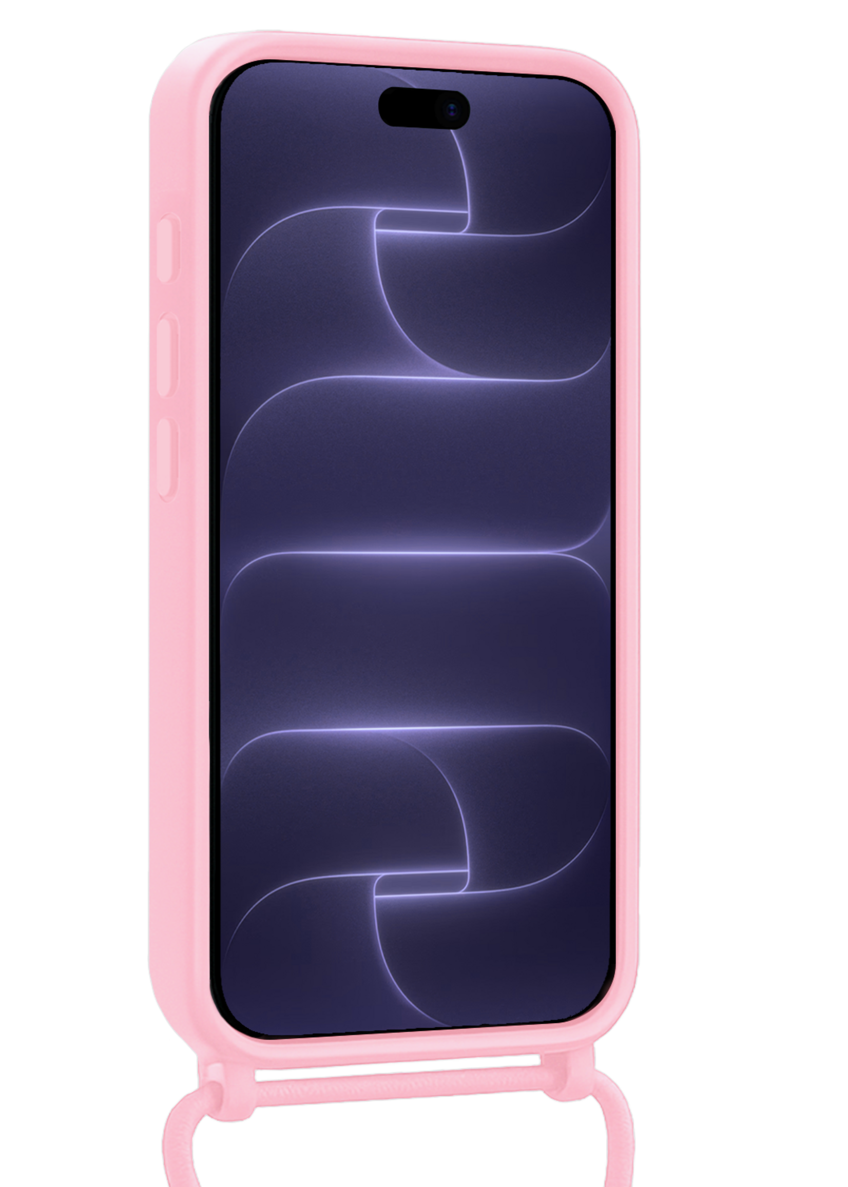 BTH BTH iPhone 18 Pro Hoesje Pashouder met Koord - Lichtroze