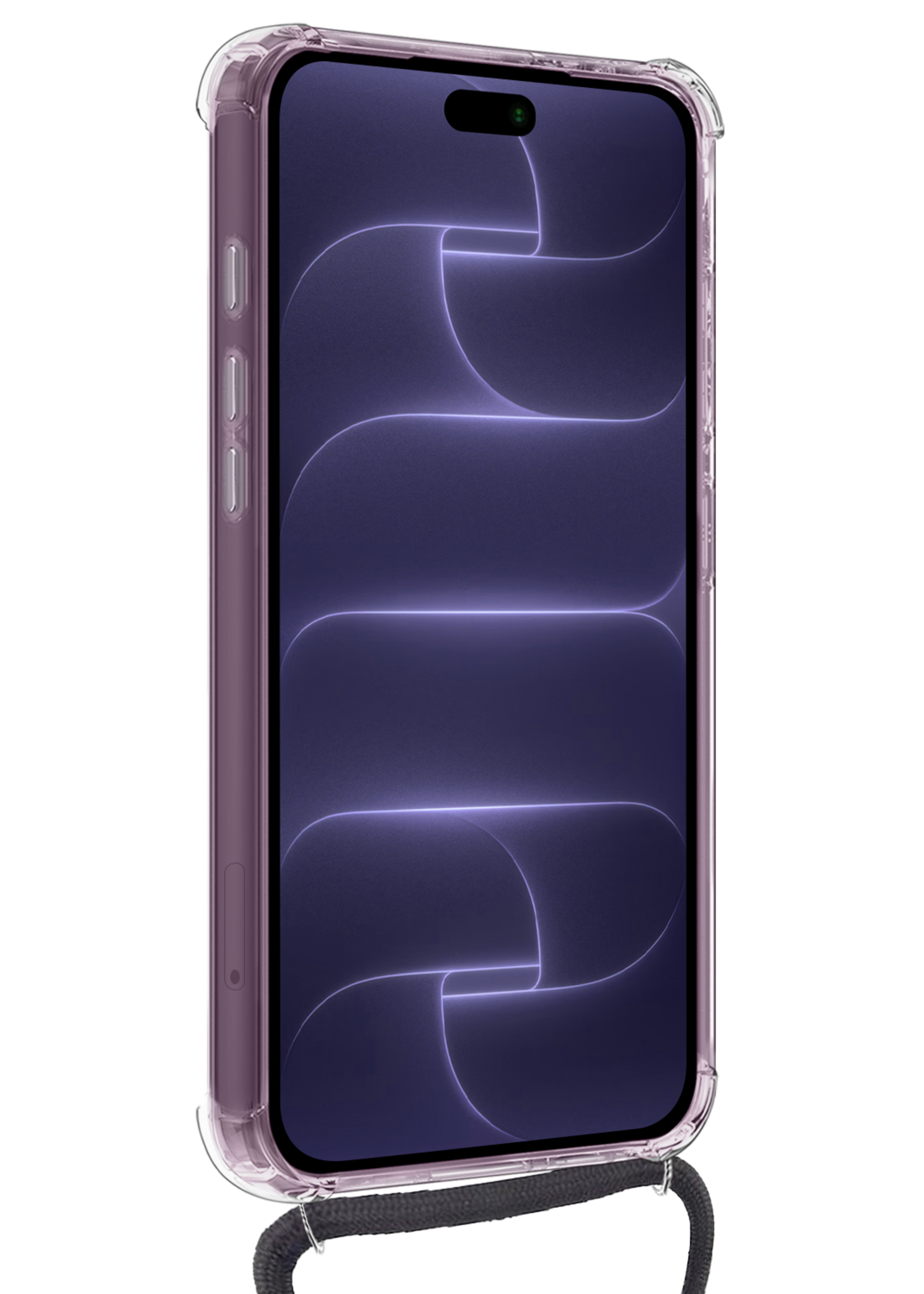 BTH BTH iPhone 18 Pro Hoesje Transparant Shockproof Met Zwart Koord