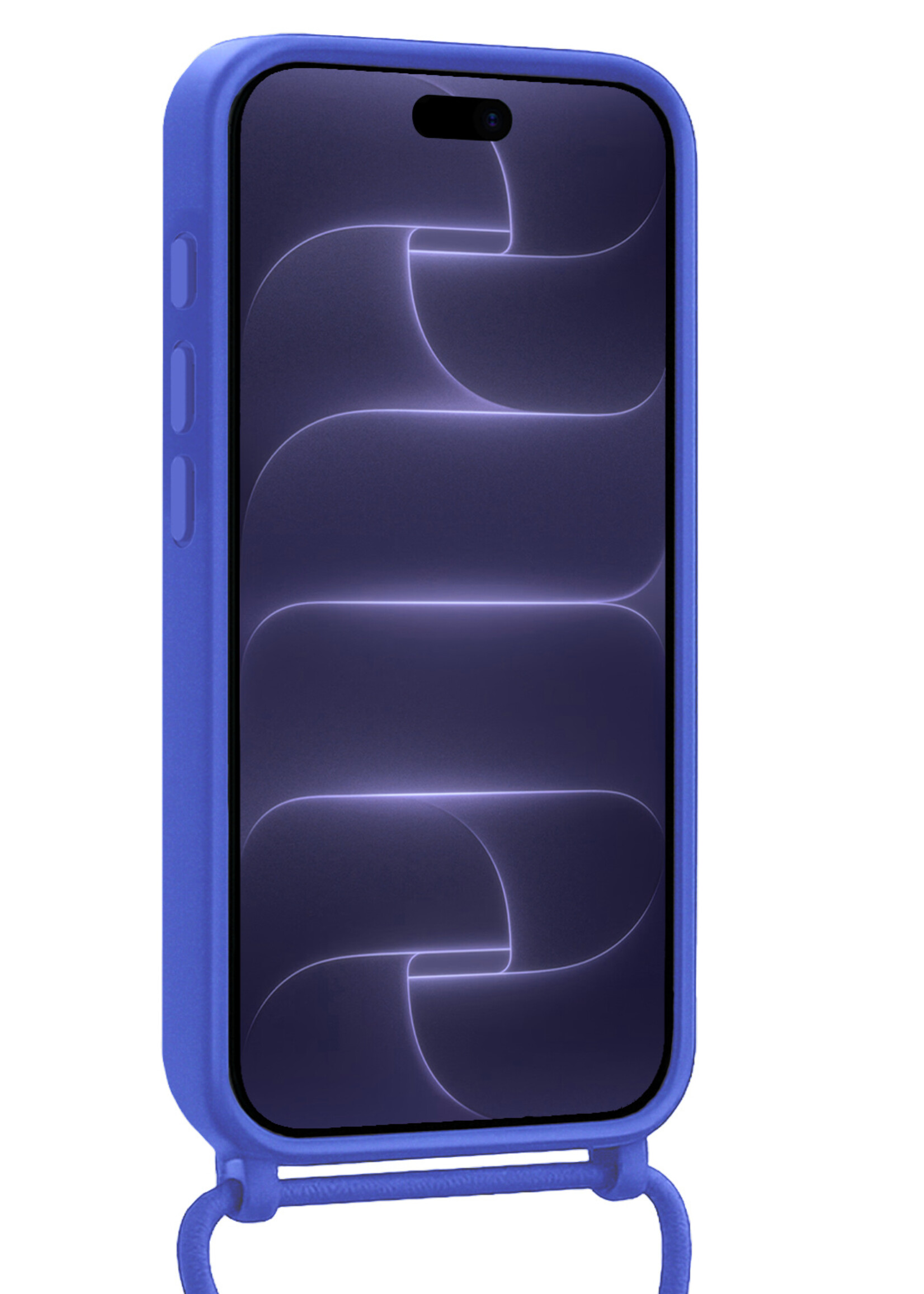 BTH BTH iPhone 18 Pro Hoesje Pashouder met Koord - Fel Blauw - 2 PACK