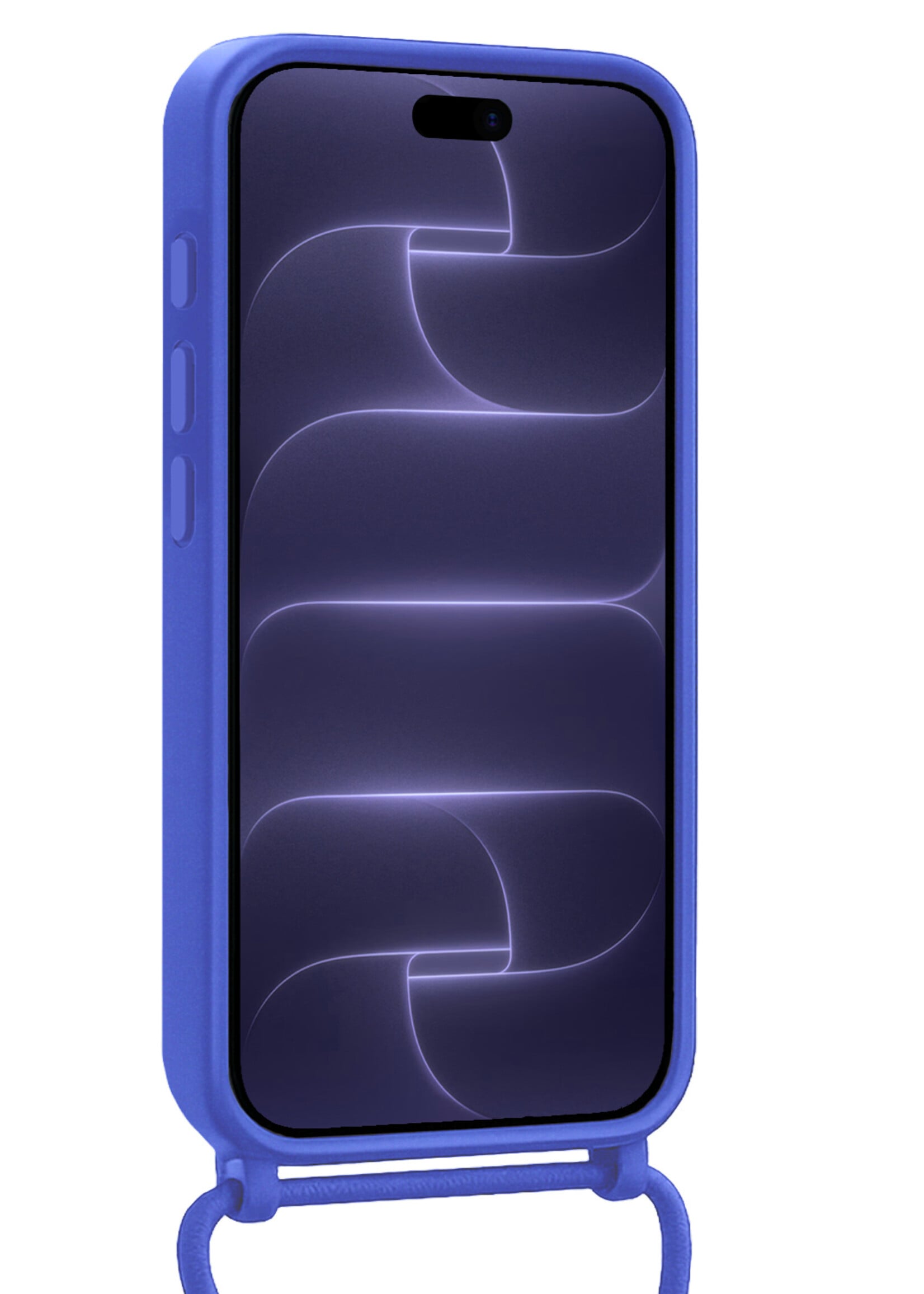 BTH BTH iPhone 18 Pro Max Hoesje Pashouder met Koord - Fel Blauw - 2 PACK