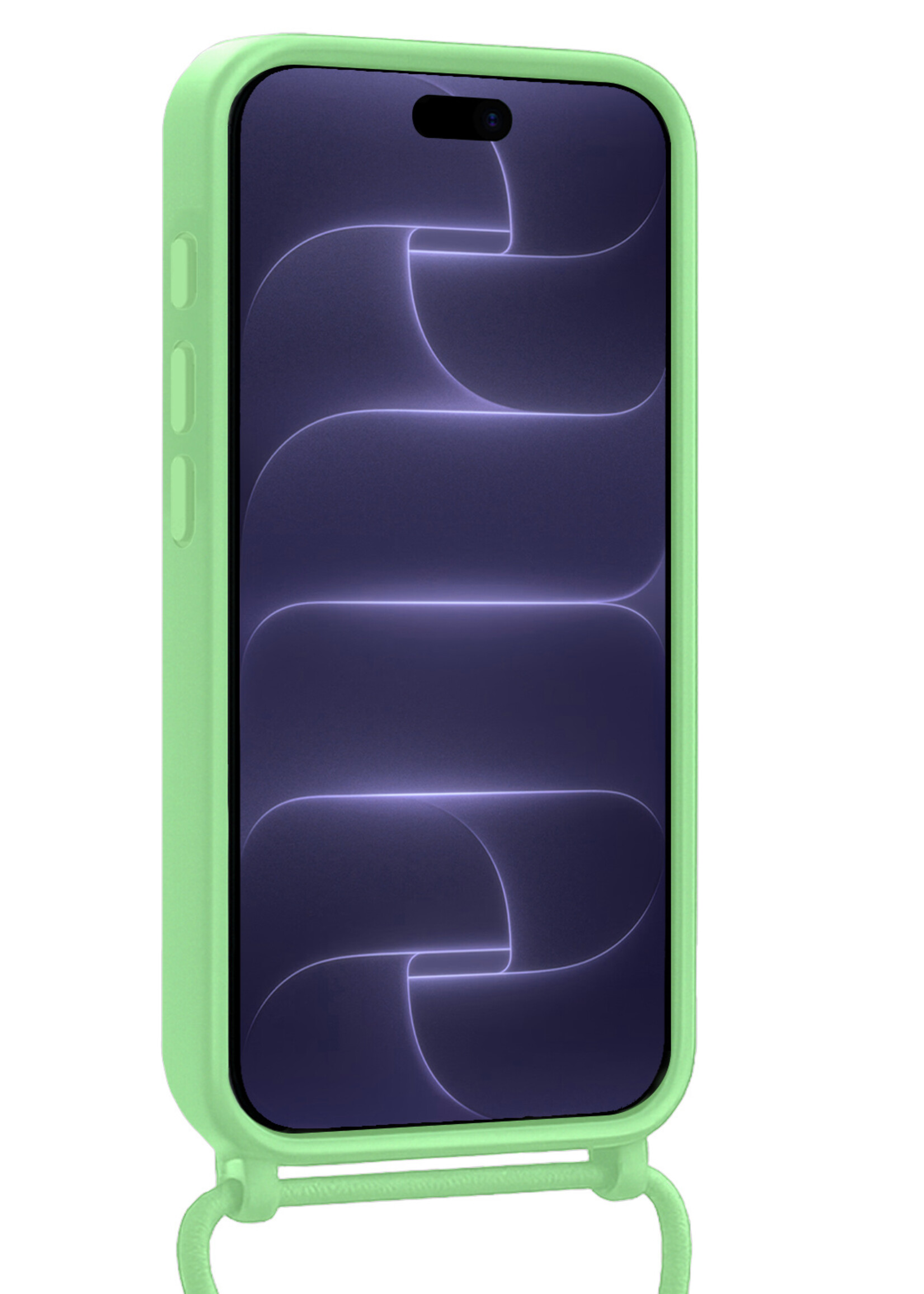 BTH BTH iPhone 18 Pro Max Hoesje Pashouder met Koord Met 2x Screenprotector - Groen
