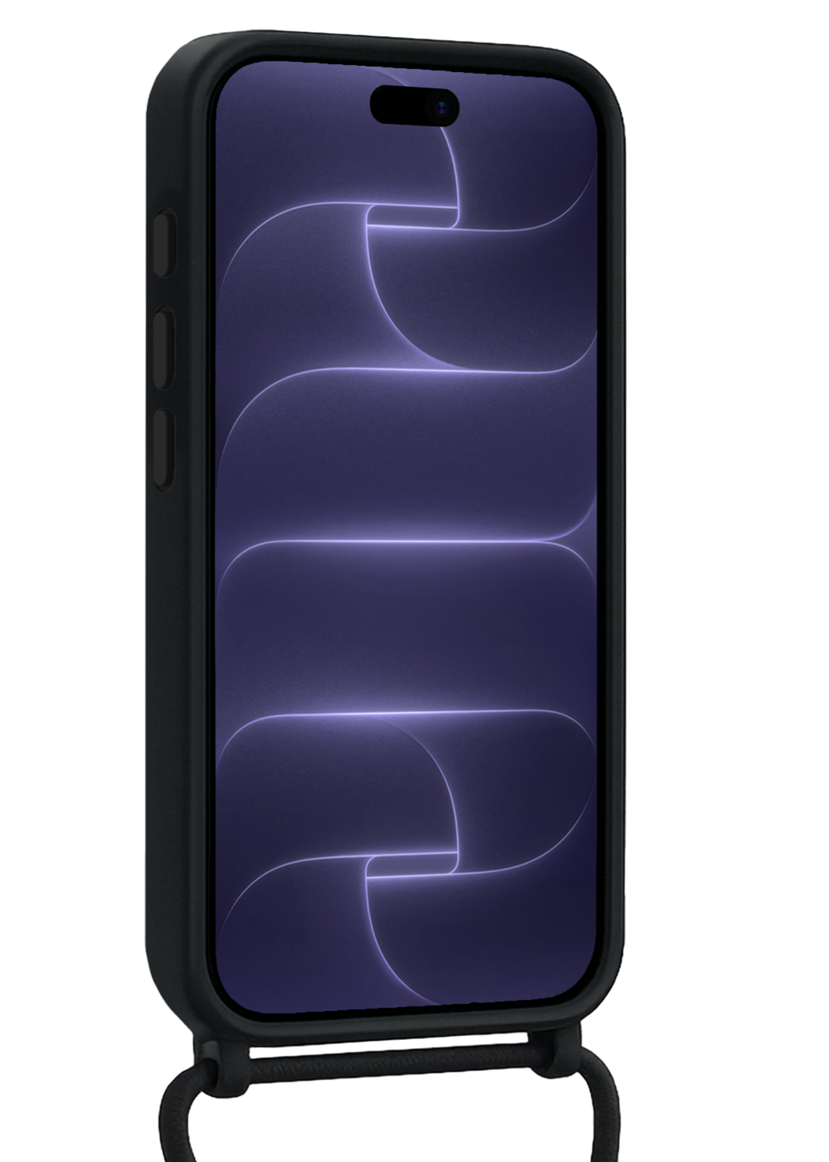 BTH BTH iPhone 18 Pro Max Hoesje Pashouder met Koord Met 2x Screenprotector - Zwart