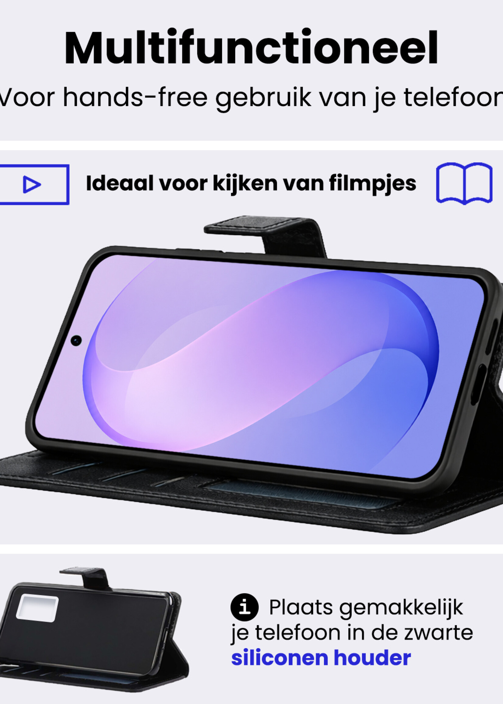 BTH BTH Samsung Galaxy S26 FE Hoesje Bookcase - Zwart