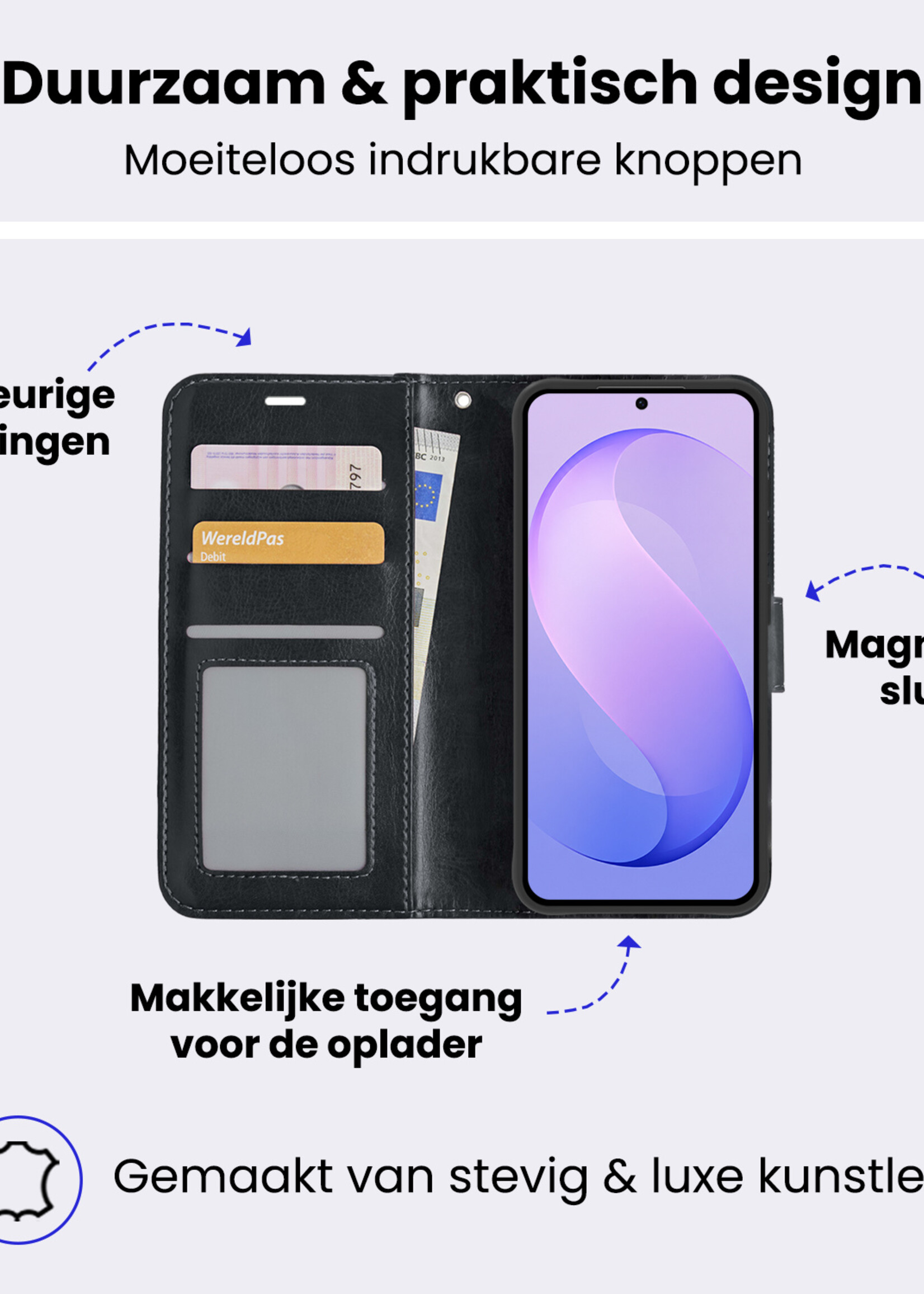 BTH BTH Samsung Galaxy S26 FE Hoesje Bookcase - Zwart