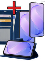BTH BTH Samsung Galaxy S26 FE Hoesje Bookcase Met Screenprotector - Donkerblauw