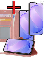 BTH BTH Samsung Galaxy S26 FE Hoesje Bookcase Met Screenprotector - Rose Goud