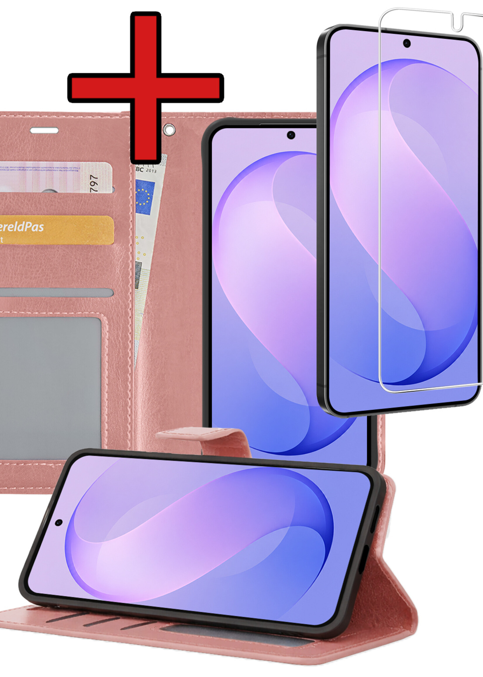 BTH BTH Samsung Galaxy S26 FE Hoesje Bookcase Met Screenprotector - Rose Goud