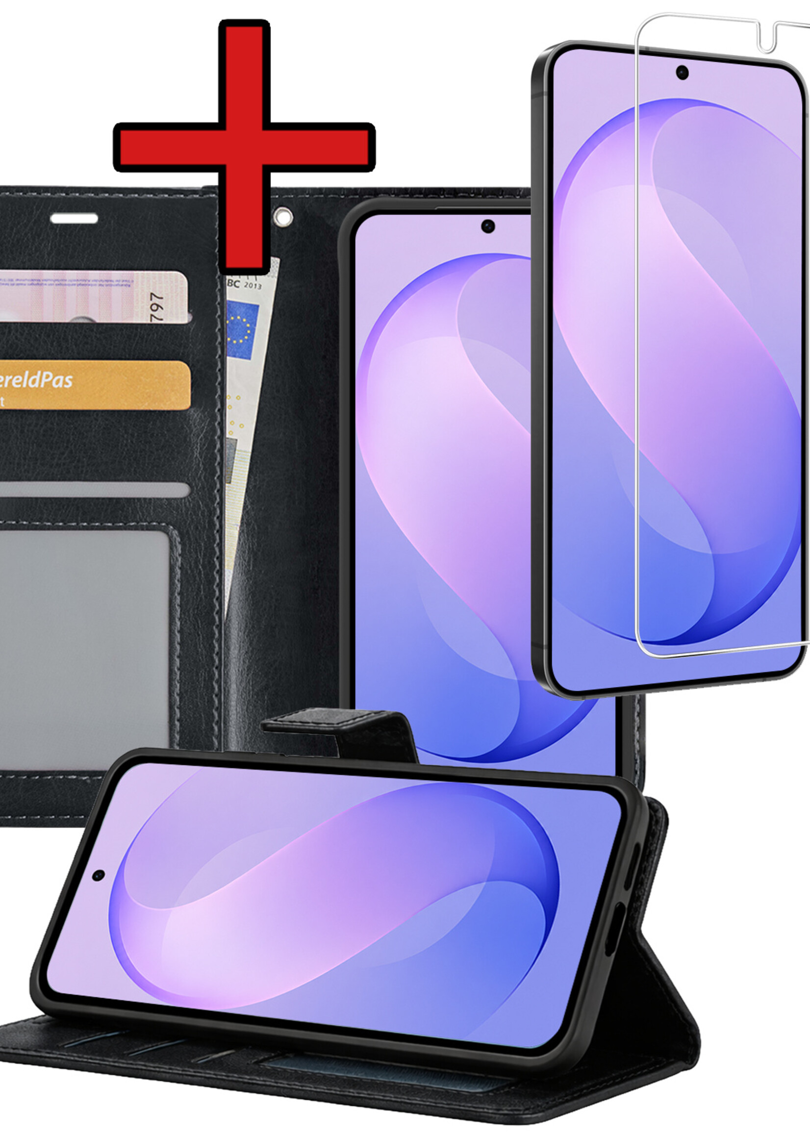 BTH BTH Samsung Galaxy S26 FE Hoesje Bookcase Met Screenprotector - Zwart