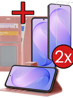 BTH BTH Samsung Galaxy S26 FE Hoesje Bookcase Met 2x Screenprotector - Rose Goud