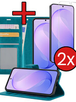 BTH BTH Samsung Galaxy S26 FE Hoesje Bookcase Met 2x Screenprotector - Turquoise