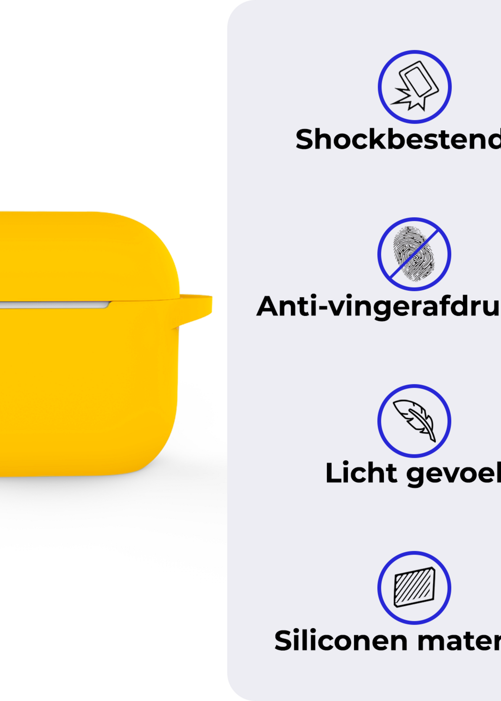 BTH BTH Siliconen Hoesje Voor Apple AirPods 5 - Geel