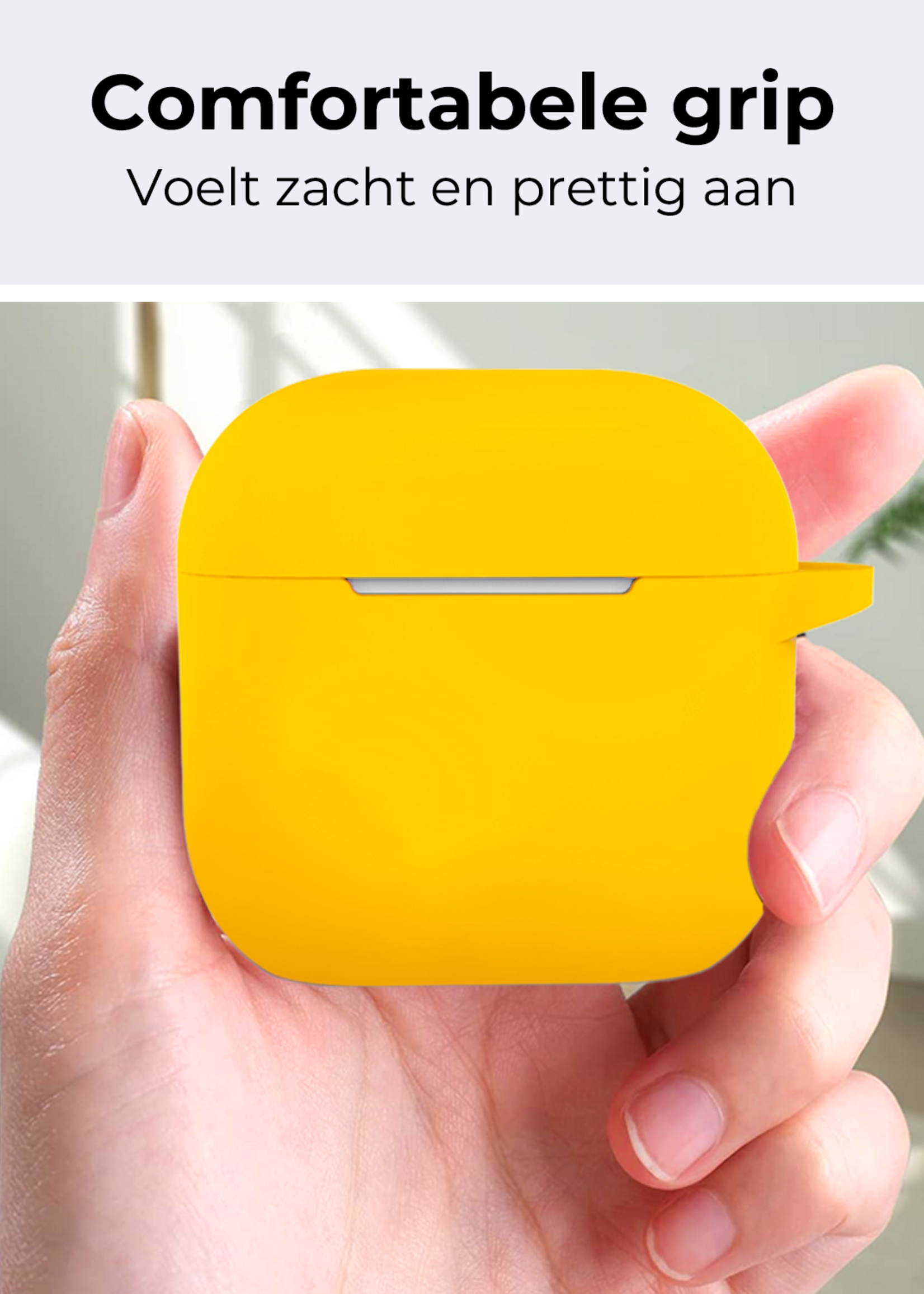 BTH BTH Siliconen Hoesje Voor Apple AirPods 5 - Geel