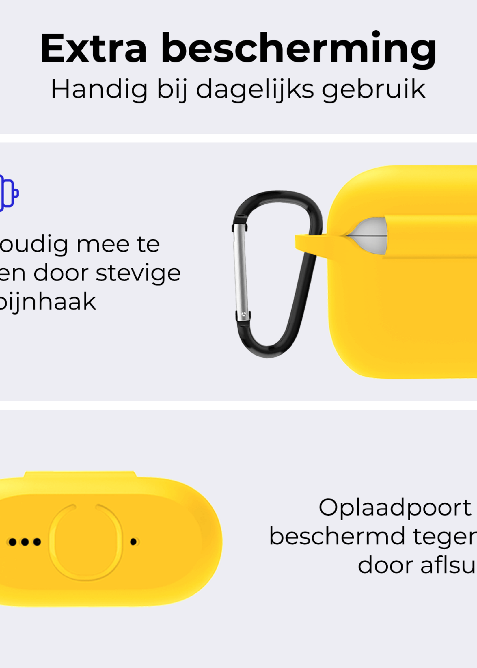 BTH BTH Siliconen Hoesje Voor Apple AirPods 5 - Geel