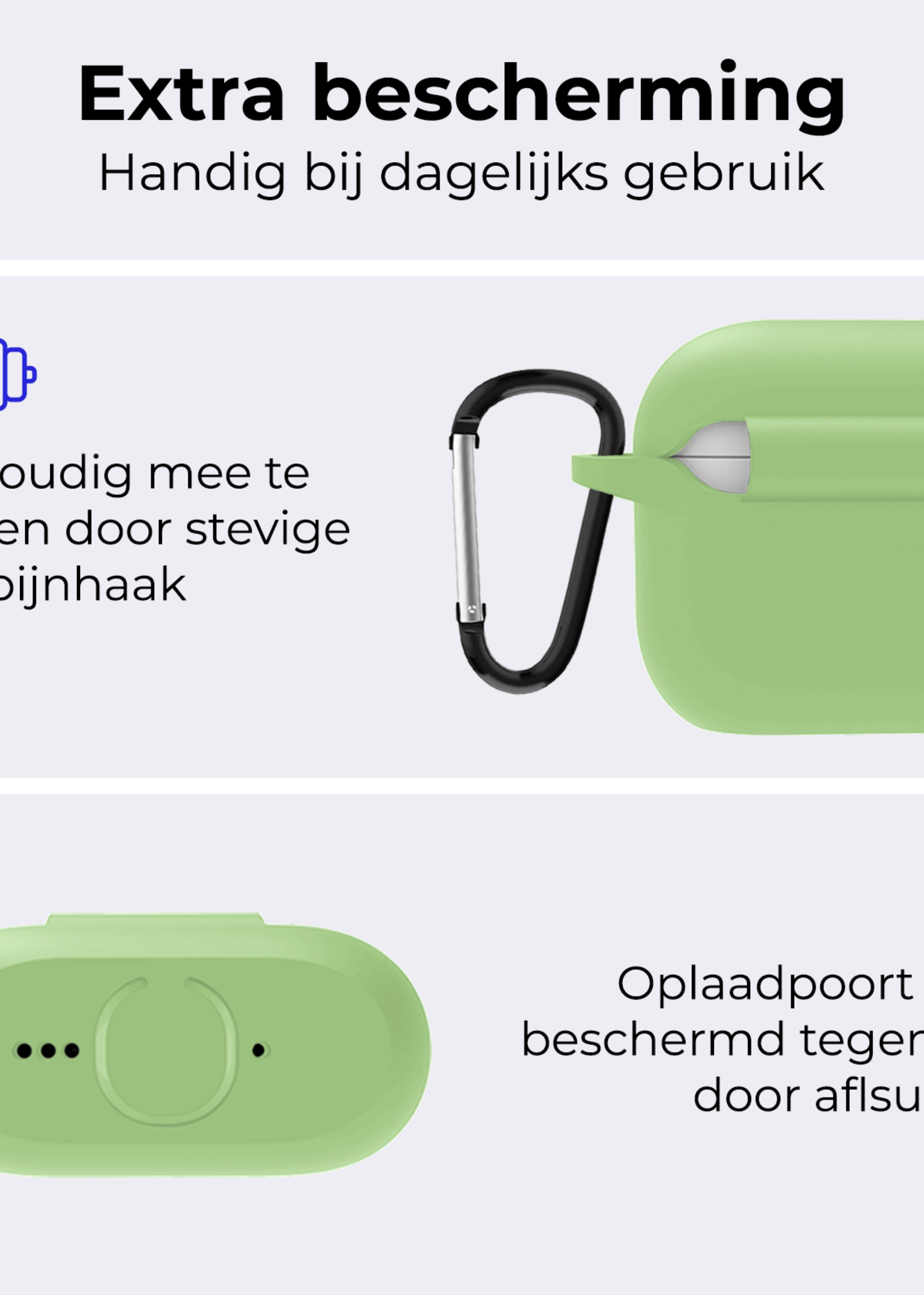 BTH BTH Siliconen Hoesje Voor Apple AirPods 5 - Groen