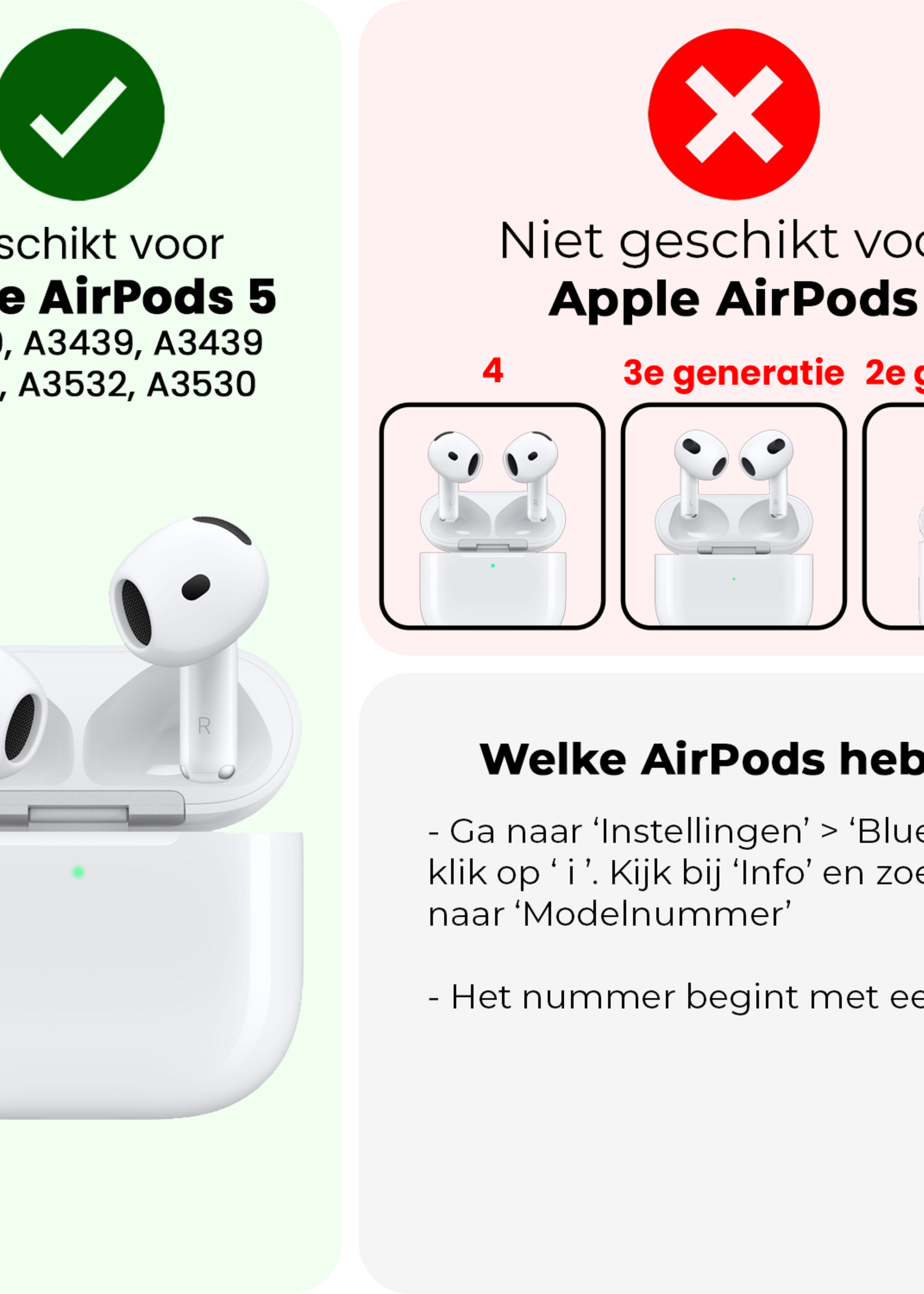 BTH BTH Siliconen Hoesje Voor Apple AirPods 5 - Lichtblauw