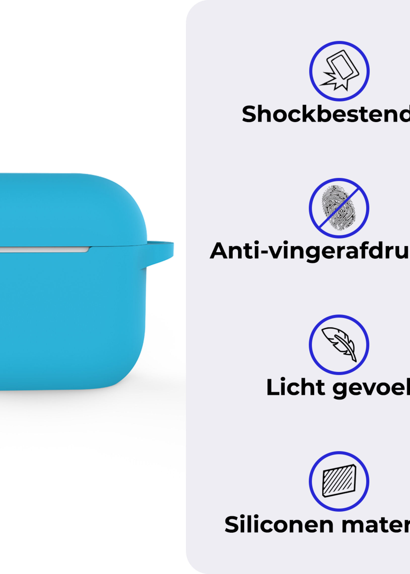 BTH BTH Siliconen Hoesje Voor Apple AirPods 5 - Lichtblauw