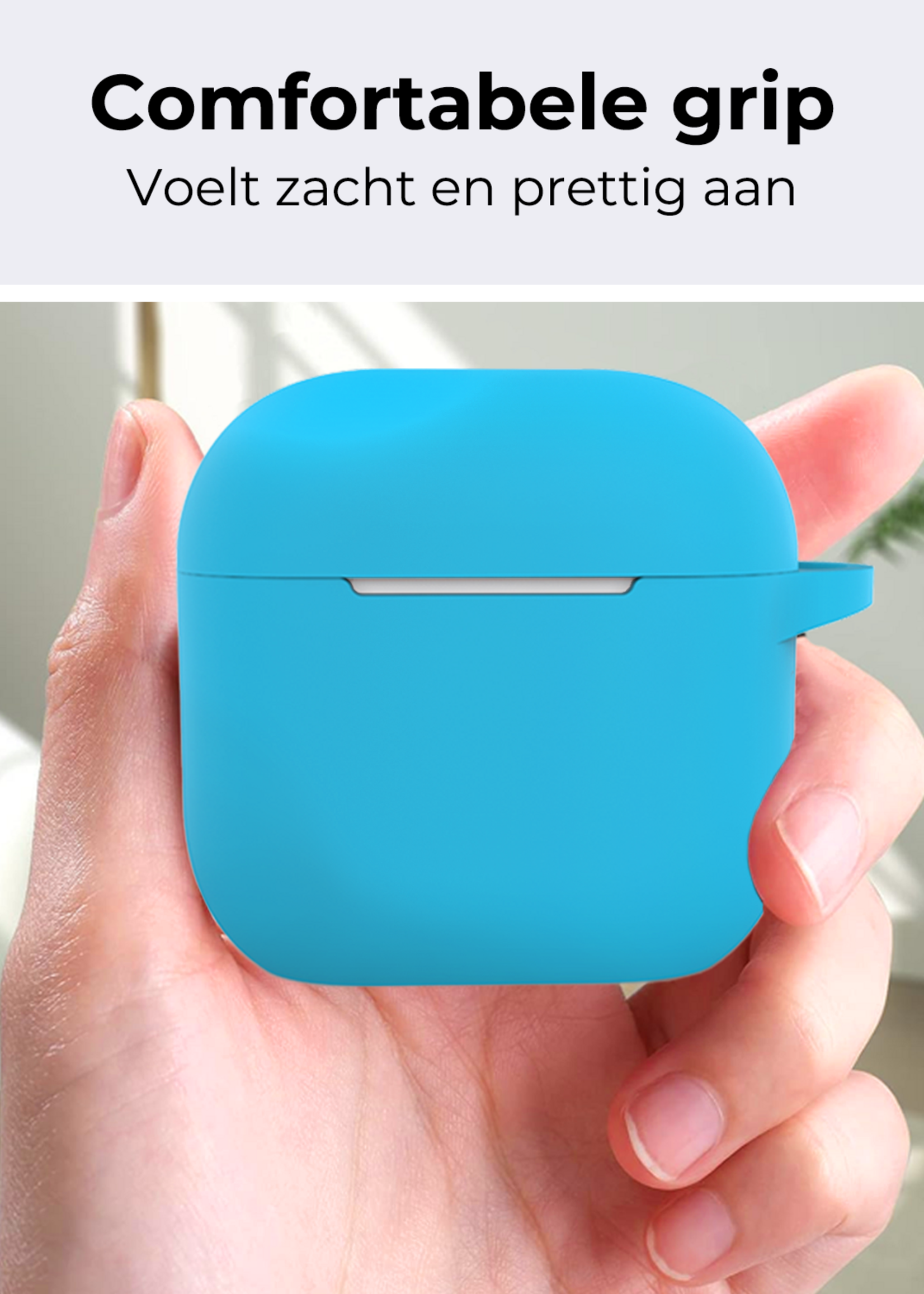BTH BTH Siliconen Hoesje Voor Apple AirPods 5 - Lichtblauw