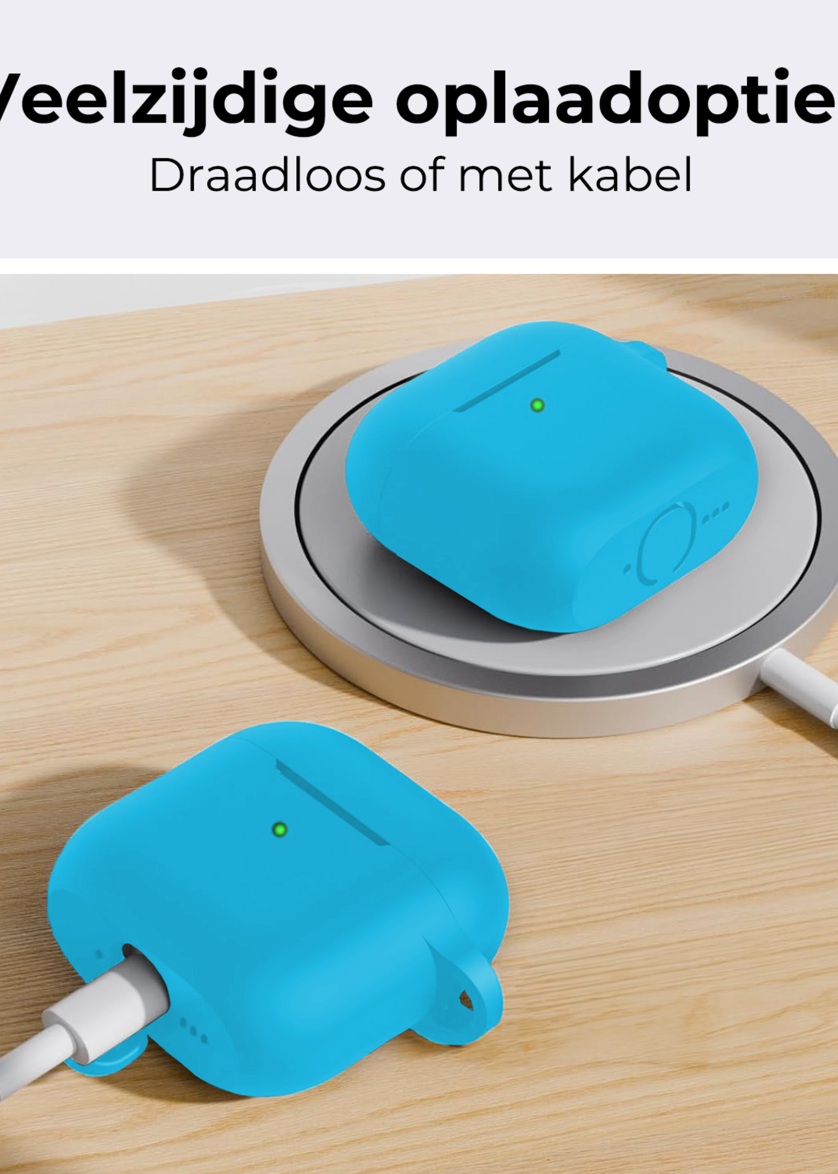BTH BTH Siliconen Hoesje Voor Apple AirPods 5 - Lichtblauw